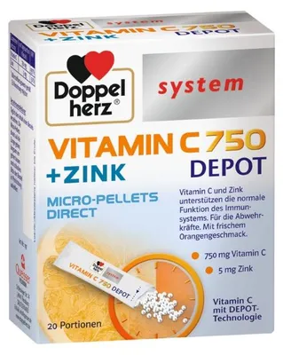 Obrázek produktu pro Doppelherz Vitamin C 750 Depot system Pellets 20 ks