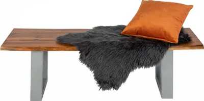 Produktbild von Sitzbank massive Baumkante 120 x 40 cm Akazie/cognac silber ESRA