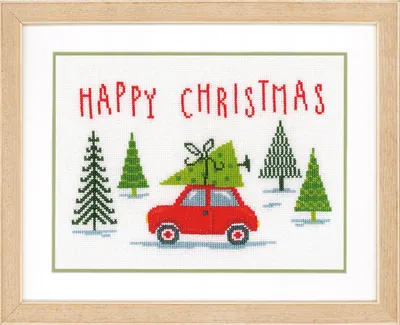Produktbild von Vervaco Kreuzstich Set "Fröhliche Weihnachten", Zählmuster, 25x17cm
