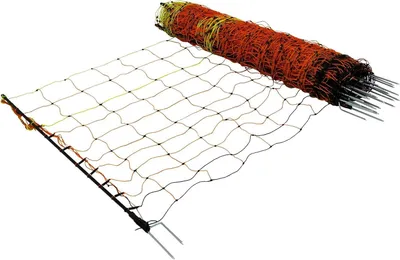 Immagine prodotto di Recinzione elettrica per pollame - Rete di recinzione per animali - Protezione per pollame - 14 pali doppi - 50 metri di lunghezza - Colore verde