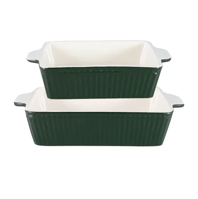 Produktbild von Greengate Alice Auflaufformen pinewood green Set2 klein