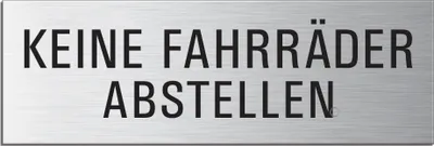 Produktbild von Schild - Keine Fahrräder | Türschild 240 x 80 mm Aluminium selbstklebend