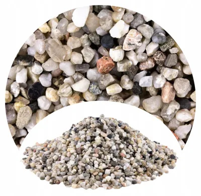 Produktbild von Aquarium Bodengrund Quarzkies grau 2 kg, 3-5 mm, naturbelassen, für Aquariumpflanzen, Garnelen und Bodenfische
