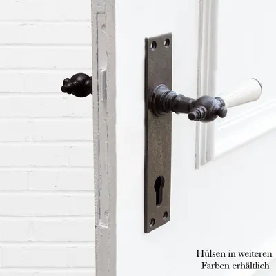 Produktbild von Drückergarnitur für Haustüren, Langschilder | PZ92 | Eisen braun
