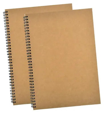 Produktbild von Skizzenbuch A4 2 Stück 160GSM Spiralbindung 140 Seiten Blanko Krafteinband