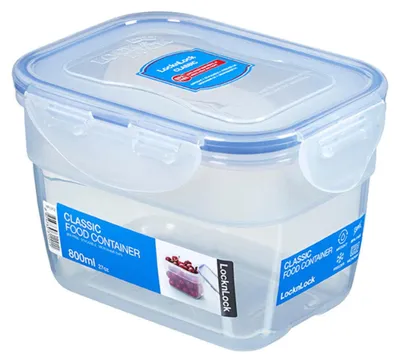 Productafbeelding van LocknLock 6-delige set HPL312 voorraadbakken - Vershoudbakken 800 ml - Afmetingen (L x B x H): 145 x 110 x 94 mm - Geschikt voor invriezen en gebruik in de magnetron - Lock and Lock bakken, voedselboxen, maaltijdvoorbereidingsboxen