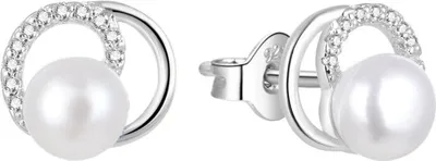 Produktbild von Elegant pearl earrings with zircons AGUP1321PL