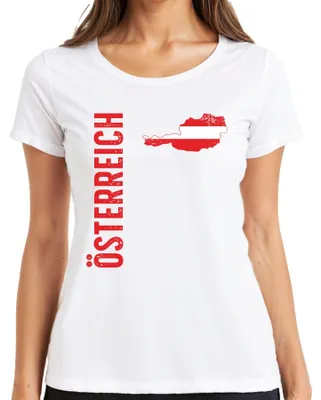 Produktbild von Österreich Fußball Fan Weltmeisterschaft Europameisterschaft EM Damen T-Shirt, Weiß, 3XL