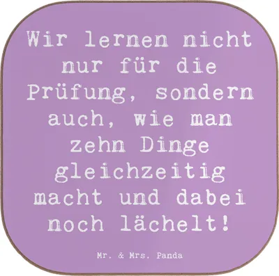 Produktbild von Mr. & Mrs. Panda Untersetzer für Gläser Spruch Auszubildende Lächeln - Lavendeltraum - Geschenk, Holzuntersetzer, Berufe, Berufsleben, Berufseinsteiger, Azubi, Beruf