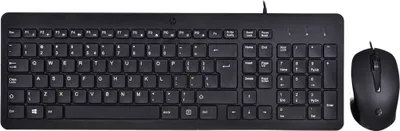 Obrázok produktu pre HP Káblová myš a klávesnica 150, Plná veľkosť (100 %), Kábel, USB, Membránový spínač kláves, Čierna, Obsahuje myš