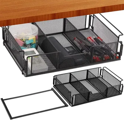 Image de Tiroir, tiroir sous bureau, support de bureau invisible, organisateur de bureau, tiroirs discrets, tiroir sous bureau pour bureau, maison