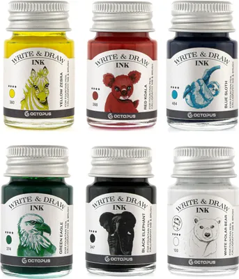Produktbild von Write and Draw Ink Set BASIC BRIGHT, Schreib- und Zeichentusche, 6 x 10 ml