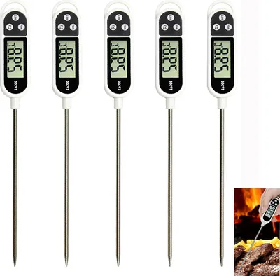 Produktbild von 5er Set Digital Thermometer Bratenthermometer Fleischthermometer LCD Grill BBQ Fleisch, Grillthermometer