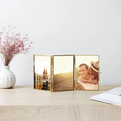 Produktbild von Navaris Bilderrahmen Fotorahmen Klappbilderrahmen für Fotos - Rahmen für Bild Foto Collage - Portraitrahmen für bis zu 6 Bilder - klappbar - XS