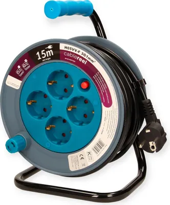 Produktbild von Kabeltrommel 4‑fach – 15 m H05VV‑F 3G1 MM