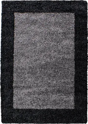 Productafbeelding van Tapijt voor de woonkamer, hoogpolig, antracietkleurig, 300x400 cm, rechthoekig, met randdesign