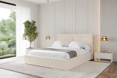 Produktbild von ALTDECOR Polsterbett mit Bettkasten - VANTO 180x200 Beige- Bett mit Kopfteil, Boxbett ohne Matratze, Doppelbett mit Stauraum