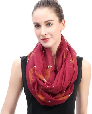 Zdjęcie produktu dla Uniqoos® Damski szal z motywem lisa, miękki i lekki, 90 x 180 cm, idealny na cały rok