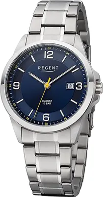 Produktbild von Regent Metall Herren Uhr Armbanduhr Quarz silber Metallarmband D2URF1287