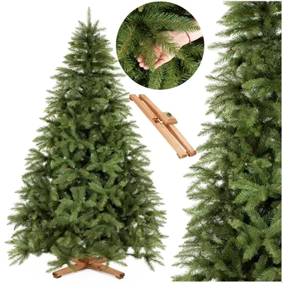 Produktbild von Royal Trees® Weihnachtsbaum künstlich 220 cm – Skandinavische Fichte | dichter Christbaum | Premium Tannenbaum inkl. Holzständer & Aufbewahrungstasche