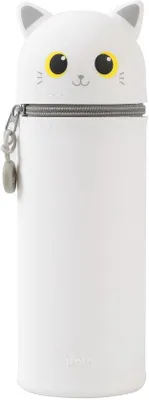 Produktbild von Weiches Silikon-Etui für Schule, weiß, katzenförmig, verstellbar