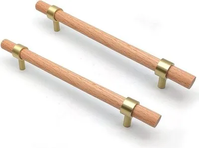 Obrázek produktu pro Dřevěné úchytky pro kuchyňské skříňky - 6 kusů - 160 mm - Udržitelné