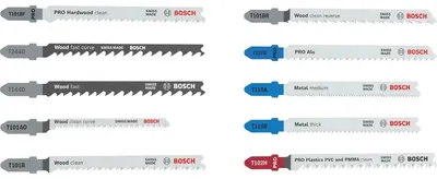 Image de Lot de 10 lames de scie sauteuse Bosch pour matériaux multiples