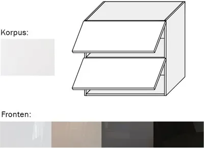 Image de Armoire suspendue (EST-WEP/80) 80 cm, portes battantes, blanc perle mat, façade en acrylique, couleur au choix