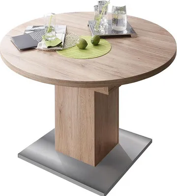 Produktbild von Esstisch rund 0588 104 sanremo hell B H 104-144 x 76 cm