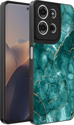 Produktbild von Geeignet für Motorola Edge 60 Fusion Telefon Fall mit Marmor-Druck - TPU zurück Abdeckung Fall Marmor-Design - Gold Grün - Smartphonica