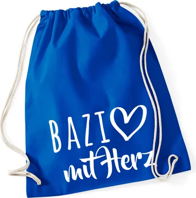 Produktbild von Huuraa Turnbeutel Bazi mit Herz 12 Liter Bright Royal Baumwolle Rucksack Geschenkidee