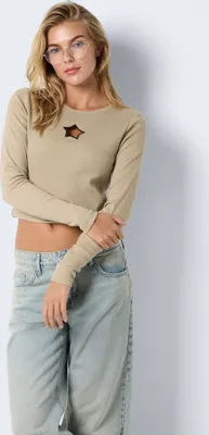 Obrázek produktu pro Crop Top Dlouhý Rukáv s Výstřihem | L