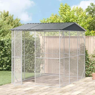 Produktbild von "im Angebot" Vogelkäfig Anthrazit 227x310x247 cm Verzinkter Stahl - Vogelkäfige CC11849