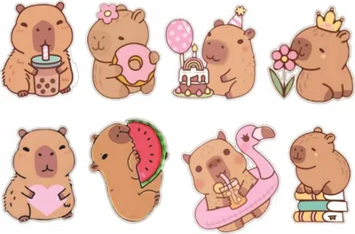 Immagine prodotto di Tatuaggi temporanei Capibara Cabybara Capibara Festa di compleanno 8 pezzi.