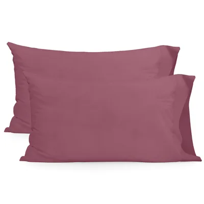 Produktbild von Basic Kissenbezug Magenta  50x75 cm (x2) 100% Baumwolle Hergestellt in Europa