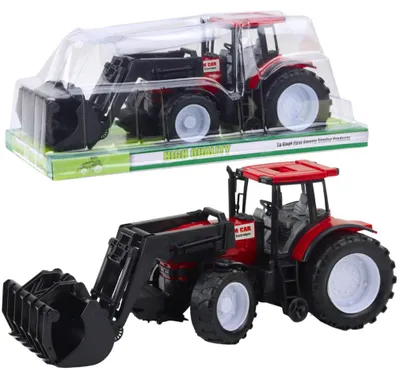 Obrázek produktu pro Traktor, zemědělské vozidlo, zemědělec, s, drapák, červený