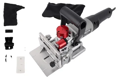Obrázok produktu pre Fréza na drevo, výkon 1150 W, otáčky 11600 ot/min, priemer čepele 100 mm, vŕtacia kapacita 22 mm, nastavenie uhla 0-90°