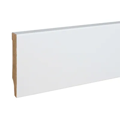 Produktbild von Sockelleiste MDF 10 x 58 x 2500 mm Weiß zum Kleben, Schrauben & Nageln MDF-Kern foliert Fußleiste by PROVISTON 62.5 Meter | 25 Stück