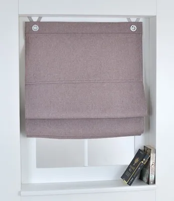 Produktbild von Raffrollo / Ösenrollo verdunkelnd Dimout ohne Bohren braun 45 x 130 cm