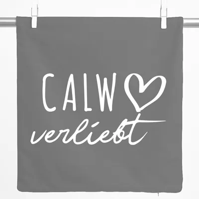 Produktbild von Huuraa Kissenbezug Calw verliebt 40x40cm Steel Grey Baumwolle Dekokissenbezug Geschenkidee