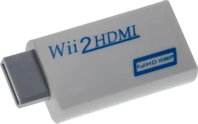 Produktbild von vhbw HDMI Adapter kompatibel mit Nintendo Wii Spielekonsole auf HDMI/HDTV Monitore - Mit 3,5mm Audiobuchse, weiß