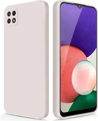 Produktbild von Silikon Hülle für Samsung Galaxy A22 5G Flüssigsilikon Dünn Gel Gummi Matt Kratzfeste Schutzhülle Weiß