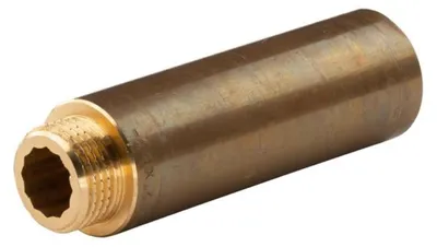 Produktbild von Messing Gewinde-Fitting Hahnverlängerung IG/AG 1/2" (DN 15) Länge 80 mm - schwere Ausführung