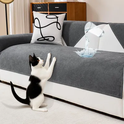 Productafbeelding van Deep dream waterdichte bankovertrek - Chenille bankovertrek - Krasbestendig - Honden en katten - Antislip - 4-zits - U-vorm