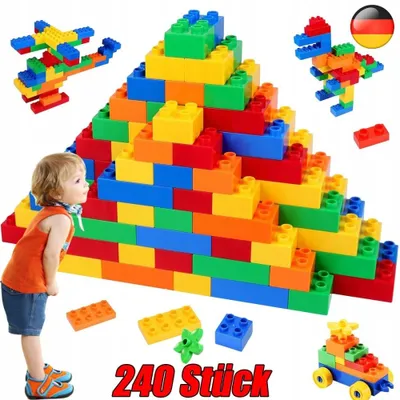 Produktbild von Große Bausteine Set 240 Teile Kunststoff für Kinder ab 3 Jahren Geschenk