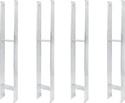 Zdjęcie produktu dla Alberts 4 x wsporniki słupków H, 111x800 mm, grubość materiału 6 mm, głębokość 60 mm, ocynkowane ogniowo
