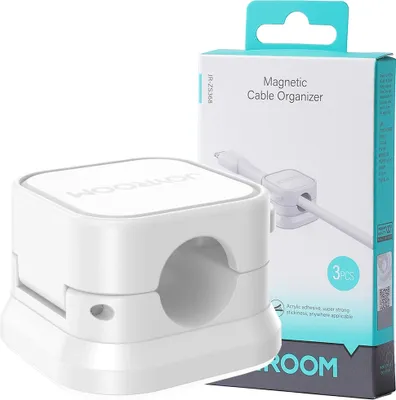 Zdjęcie produktu dla Organizer Do Kabli Joyroom Jr-Zs368 Magnetyczny - Biały (3 Szt.)