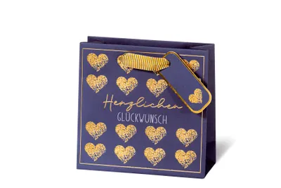Produktbild von Geschenktasche - CD-Format 14,5 x 15,6 cm - Elegant hearts
