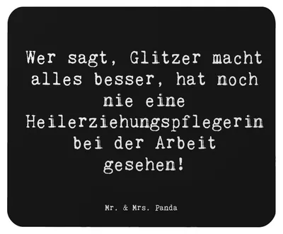 Produktbild von Mr. & Mrs. Panda Mousepad Spruch Heilerziehungspflegerin Glanz - Schwarz - Geschenk, Liebe, Berufspassion, mauspad pc, Beruf, Mouse Pad, Berufsgestaltung, Berufsliebe