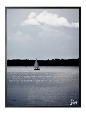 Produktbild von Segel Boot Holz Foto Bild 40x60cm Kunst Fotografie Wand Yacht See Wind Schiff